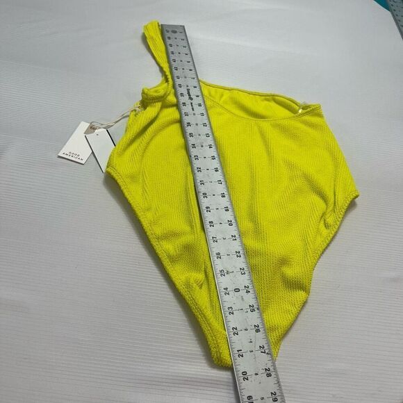 NWT Good American Electric Yellow One Piece Bathing Suit Swimsuit Size 5/6 New - Picture 7 of 7